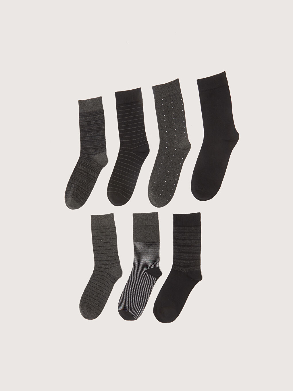 Chaussettes de cheville rayées pour hommes, lot de 7 pièces-1