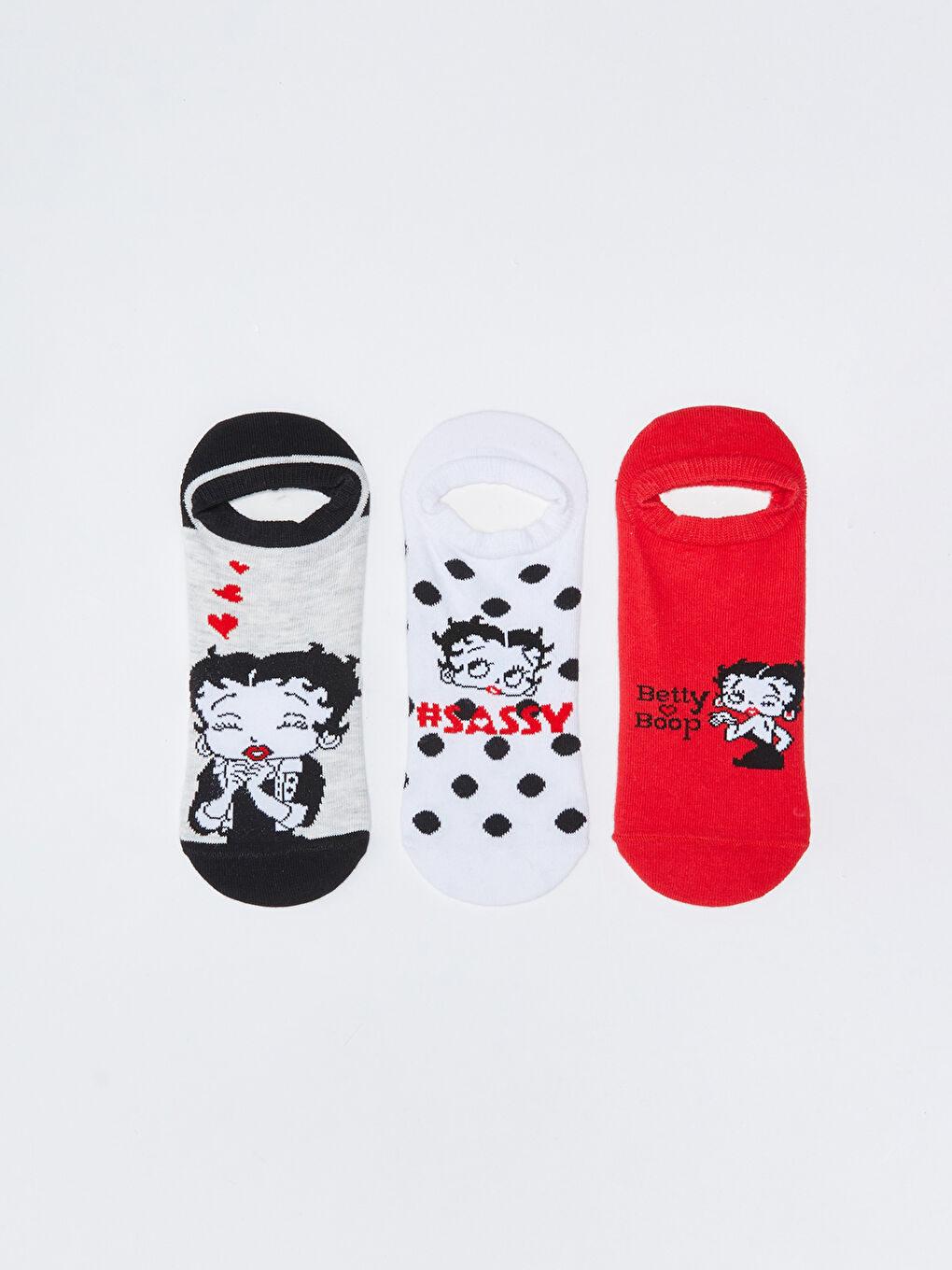 Betty Boop Printed Women's Slipper Socks 3-Pack