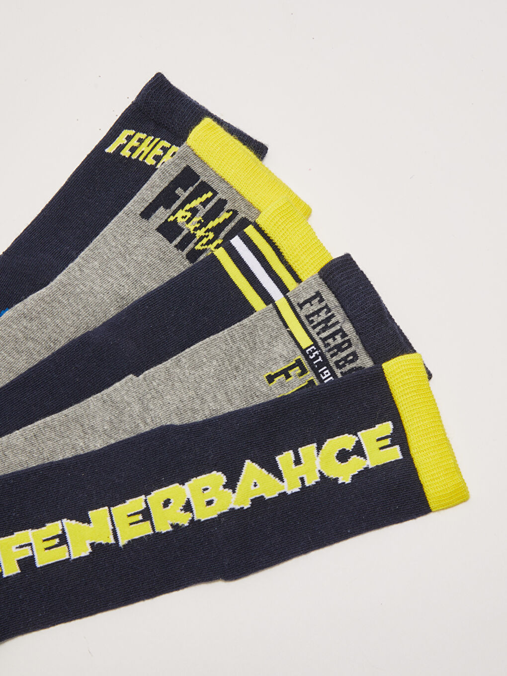 Karışık Fenerbahçe Baskılı Erkek Çocuk Taraftar Soket Çorap 5'li-2