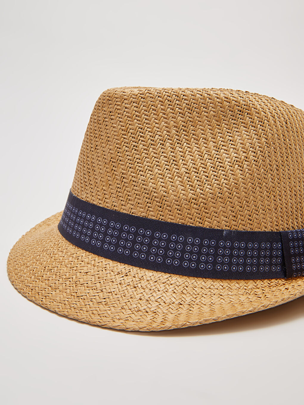 Piping Detailed Straw Men's Fedora Hat-5