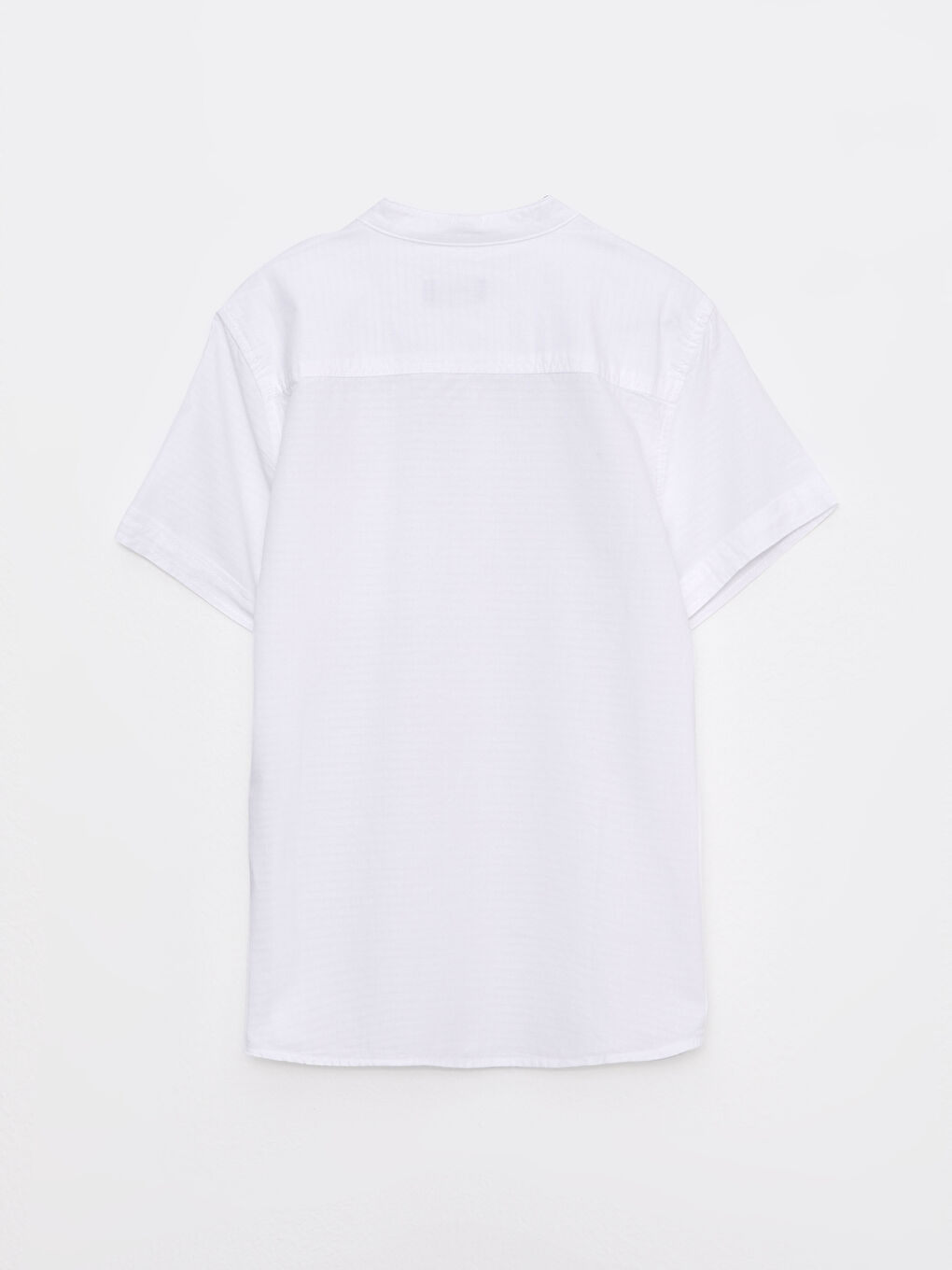 Beyaz Hakim Yaka Basic Kısa Kollu Erkek Çocuk Gömlek-1