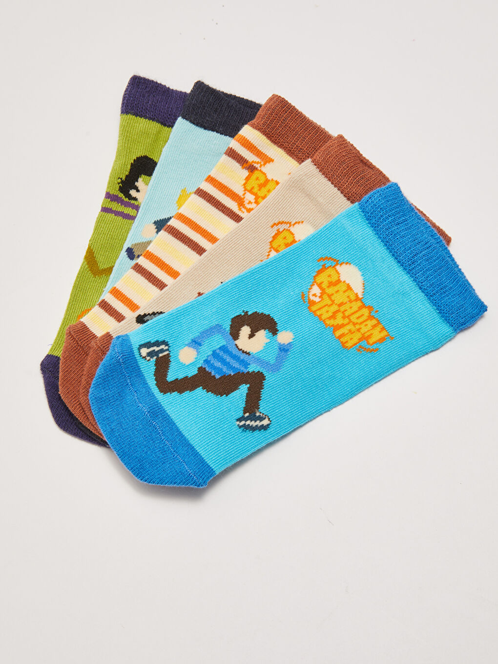 Karışık Rafadan Tayfa Desenli Erkek Çocuk Soket Çorap 5'li-2