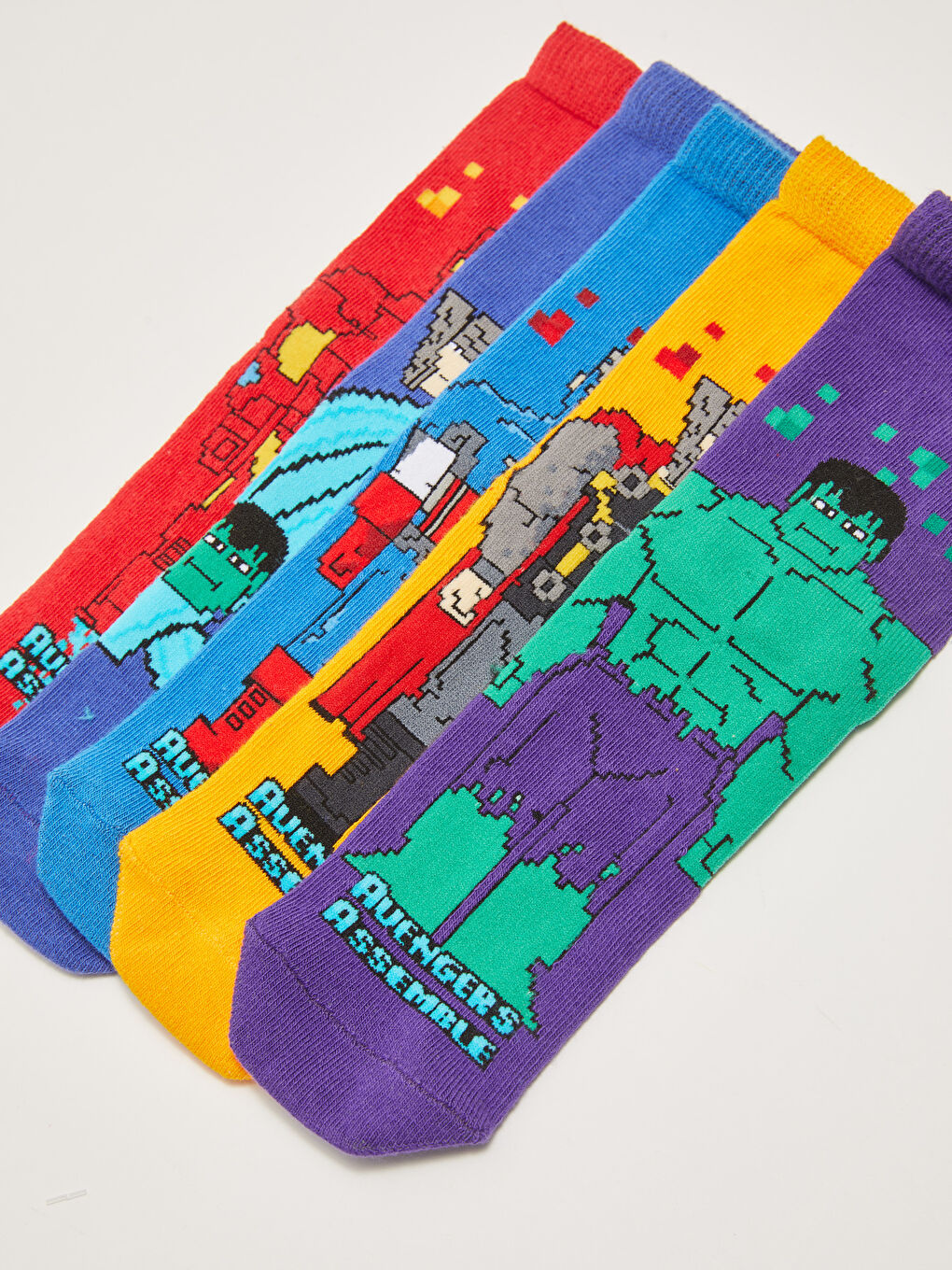 Karışık Avengers Desenli Erkek Çocuk Soket Çorap 5'li-2