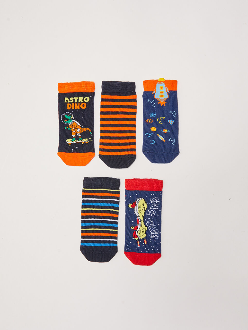 Karışık Desenli Erkek Çocuk Patik Çorap 5'li-1