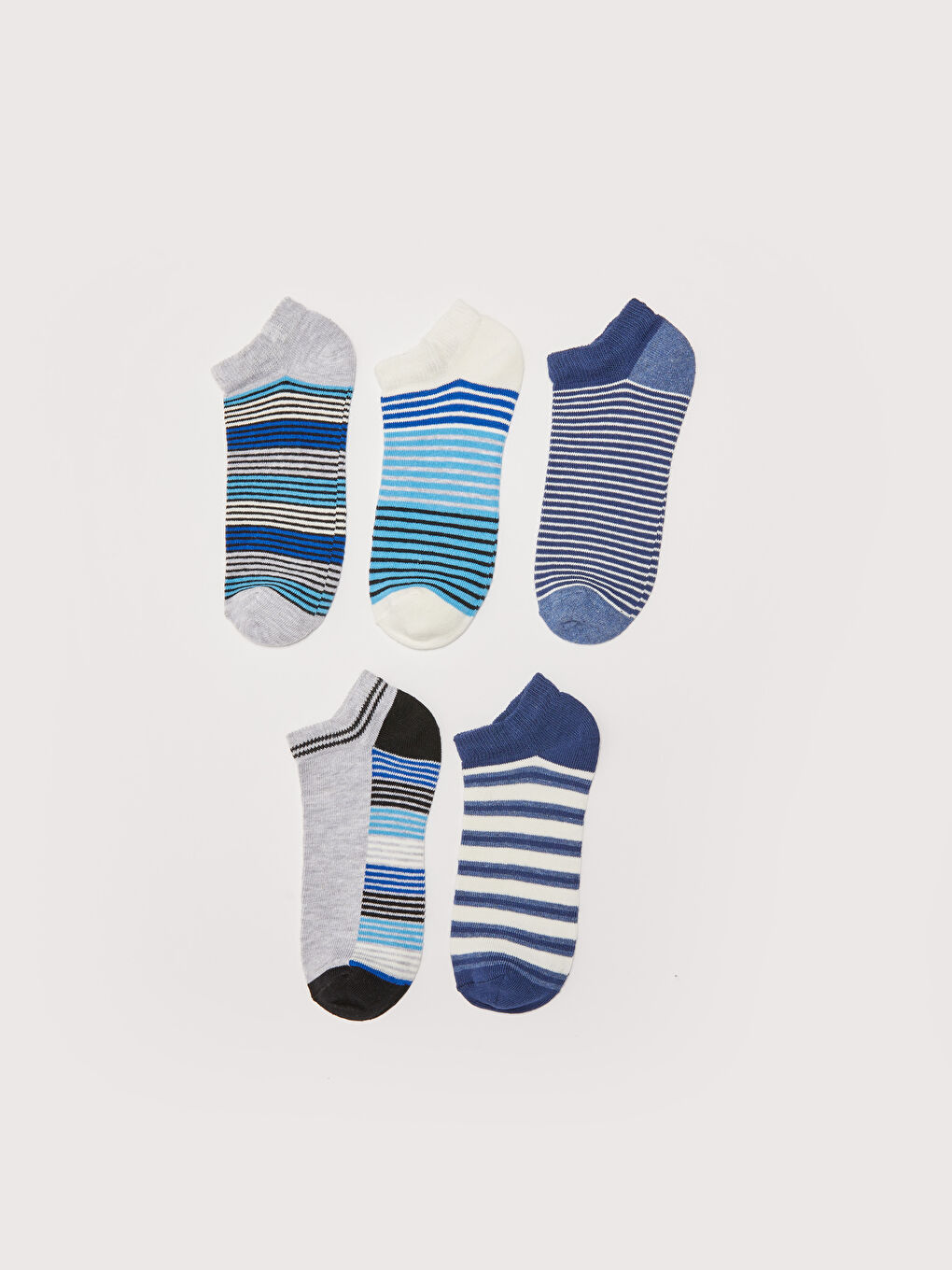 Karışık Çizgili Erkek Çocuk Patik Çorap 5'li-1