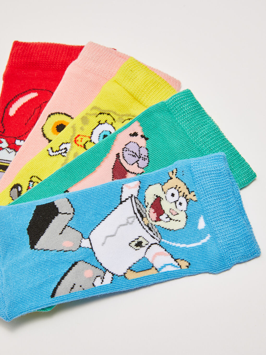 Karışık Sünger Bob Desenli Erkek Çocuk Patik Çorap 5'li-2