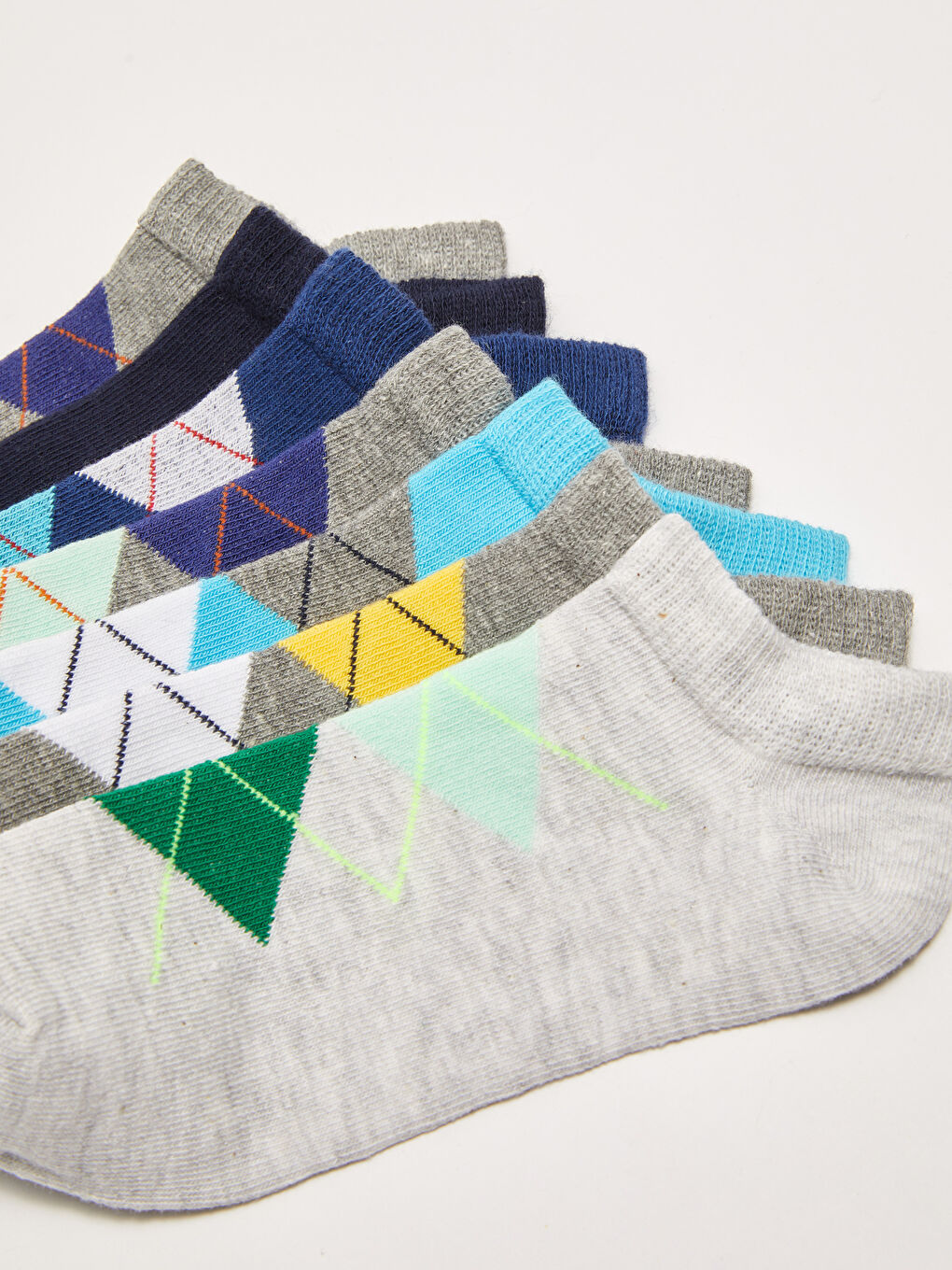 Diamond Patterned Boy's Booties Socks 7 Pieces-2