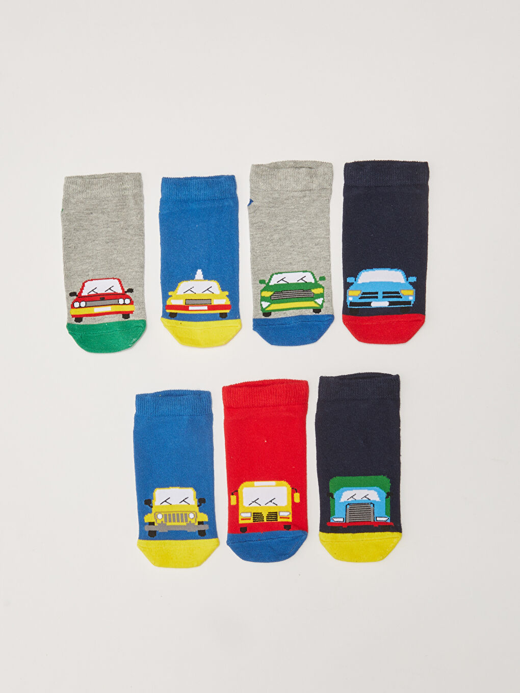 Patterned Boys' Trainer Socks 7 Pack-1