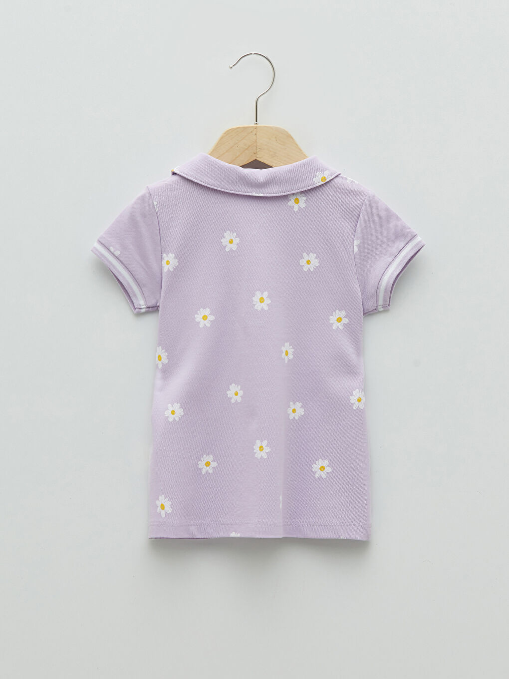 تيشيرت بناتي رضع مطبوع بأكمام قصيرة وياقة بولو-1