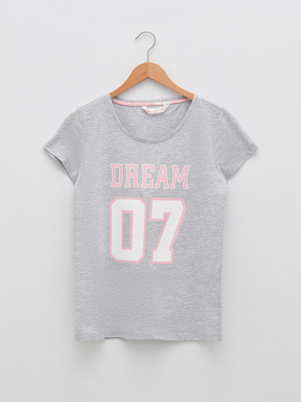 Pembe Bisiklet Yaka Baskılı Kısa Kollu Kadın Pijama Takımı-6