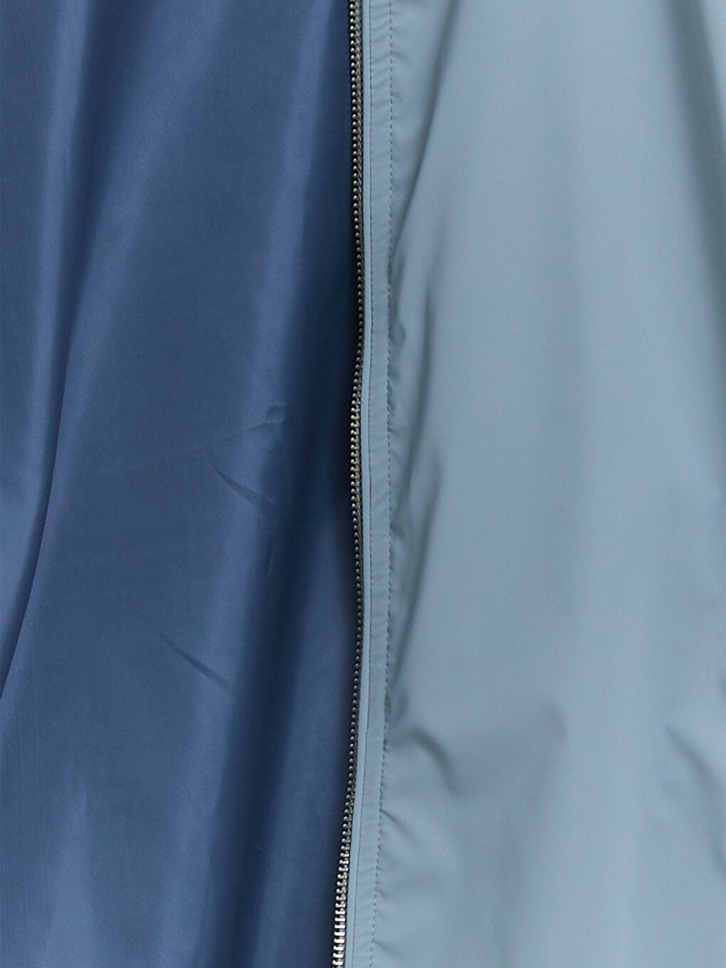 Mavi Standart Kalıp Kolej Yaka Erkek Bomber Deri Görünümlü Mont-8