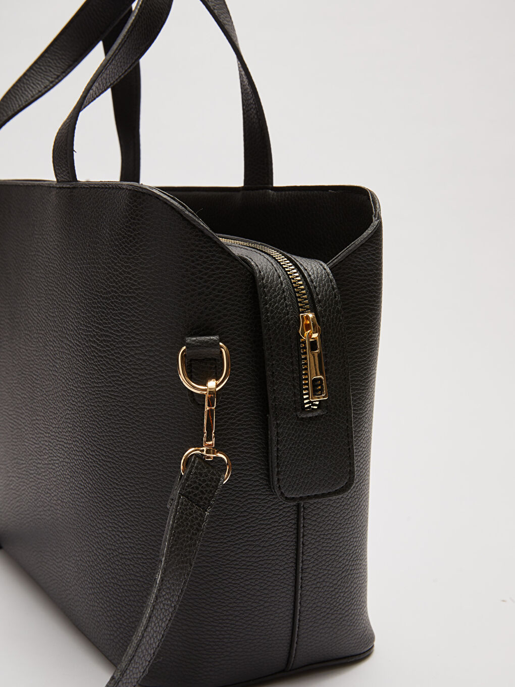 شنطة يد للسيدات بمظهر جلد مع حزام قابل للتعديل-4