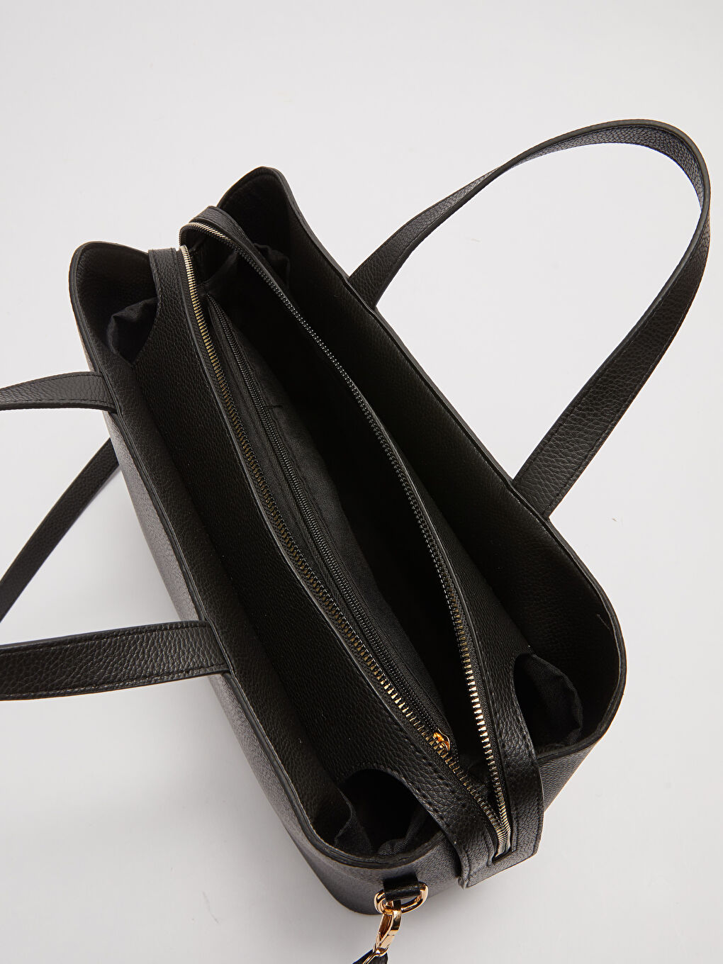 شنطة يد للسيدات بمظهر جلد مع حزام قابل للتعديل-5