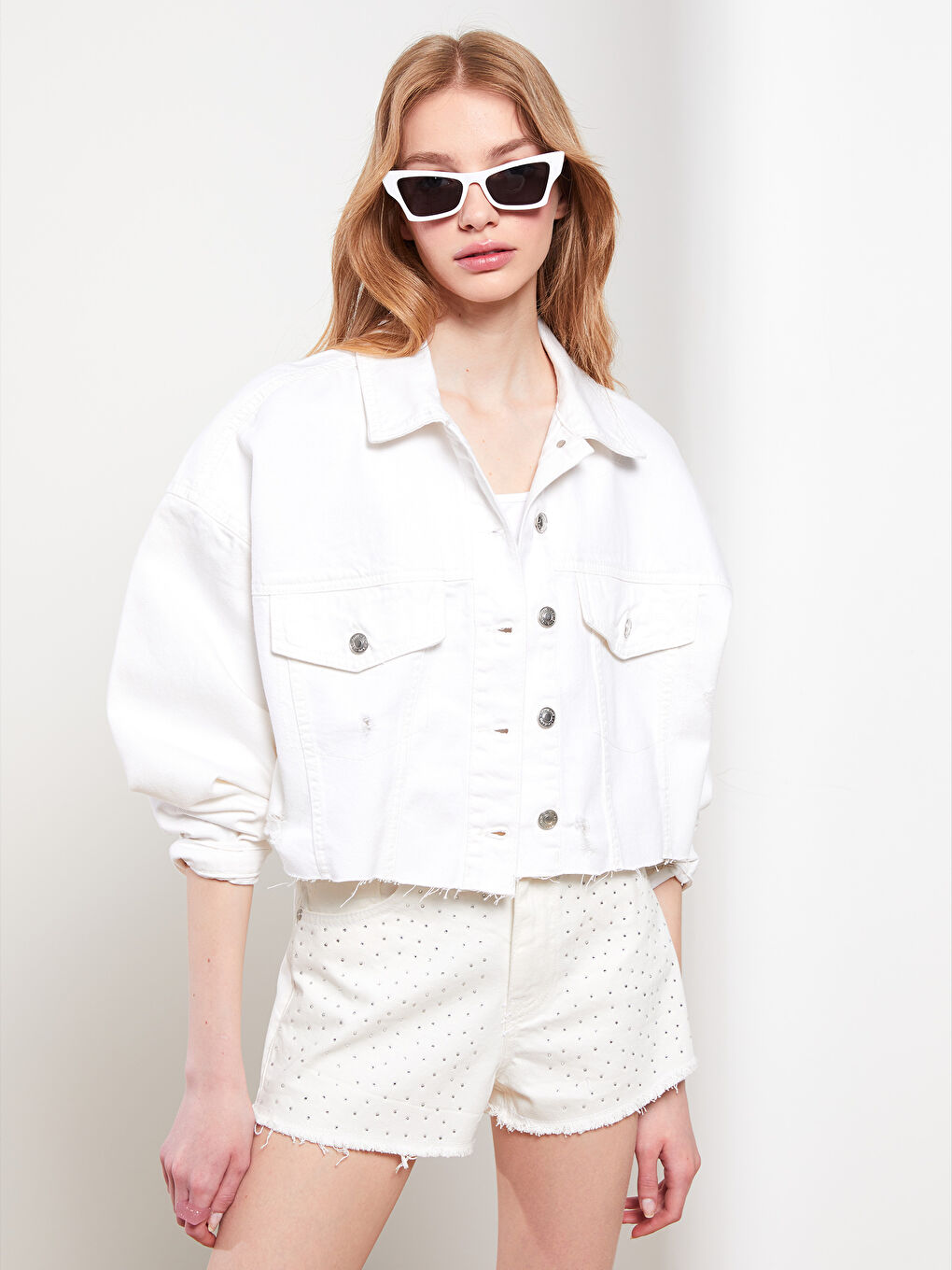 Žena BIJELA Traper jakna 