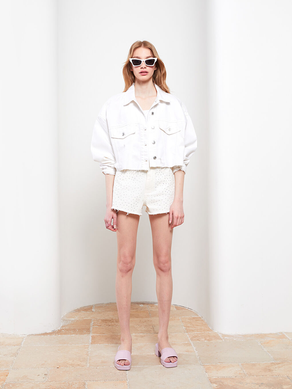 Žena BIJELA Traper jakna -1