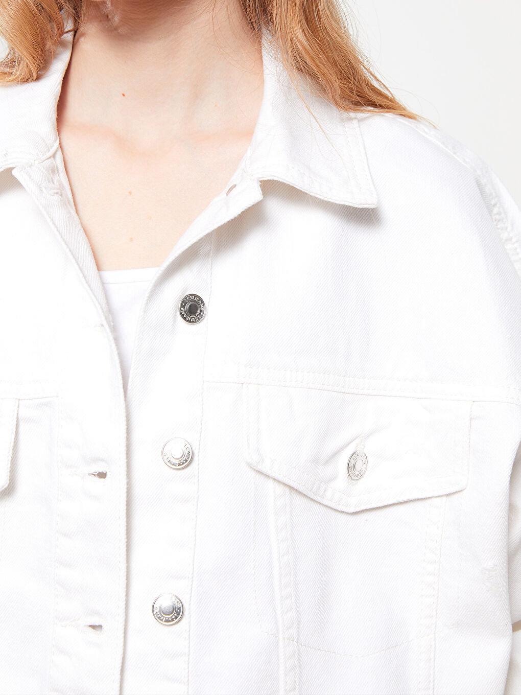 Žena BIJELA Traper jakna -3