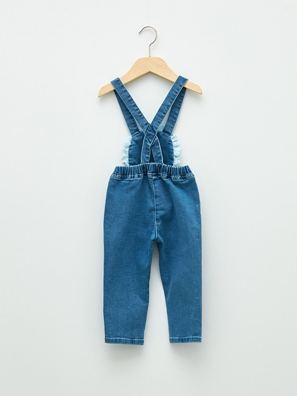 Salopette en jean basique en coton pour bébé fille-1