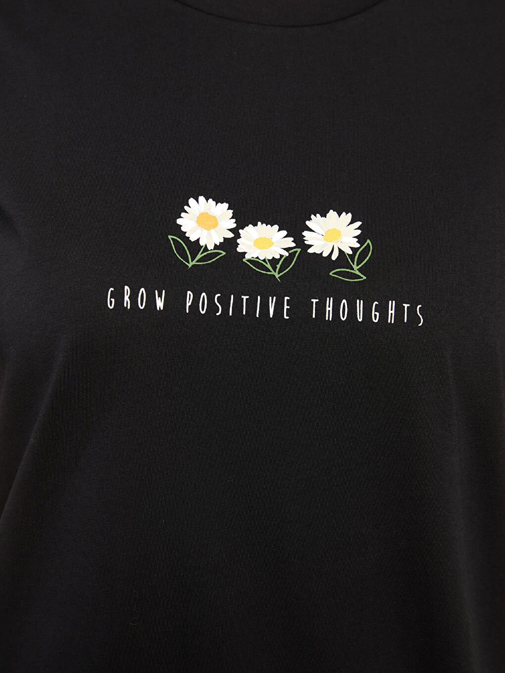 Crew Neck Printed Short Sleeve Cotton Women's T-shirt-3