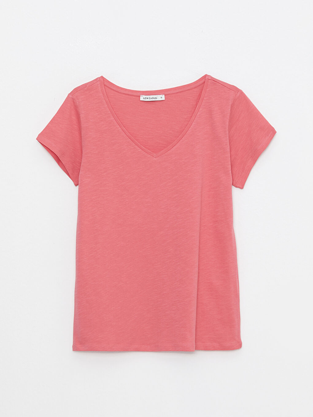 V-neck Straight Short Sleeve Cotton Women's T-Shirt-5