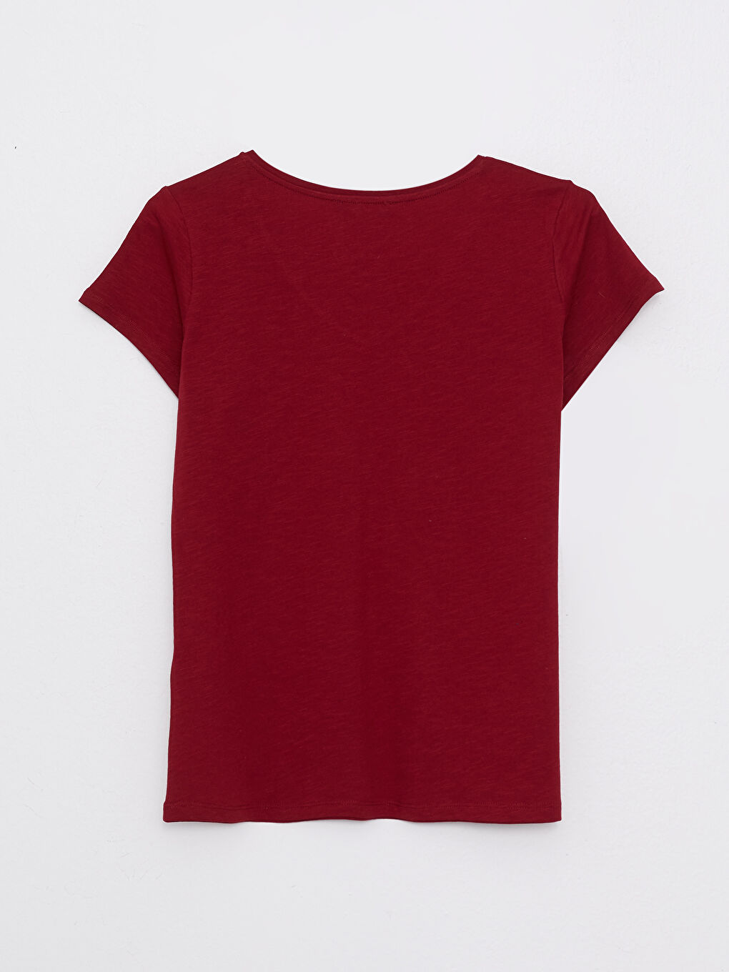 Прямая хлопковая женская футболка с v-образным вырезом и короткими рукавами-5