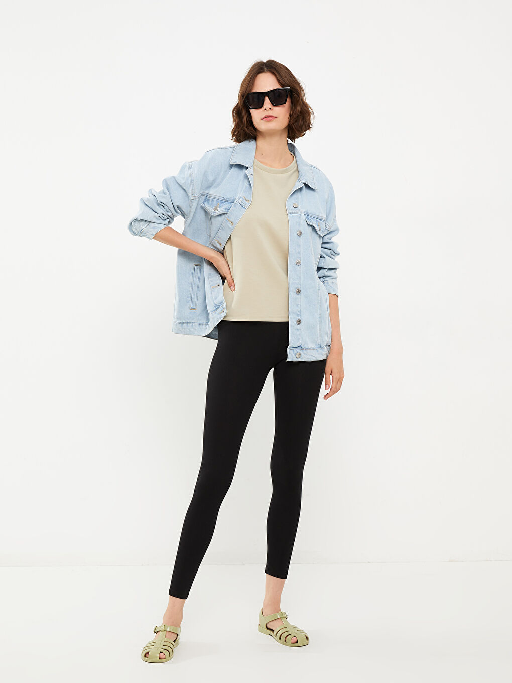 سراويل ضيقة قطنية عادية بخصر مطاطي للنساء