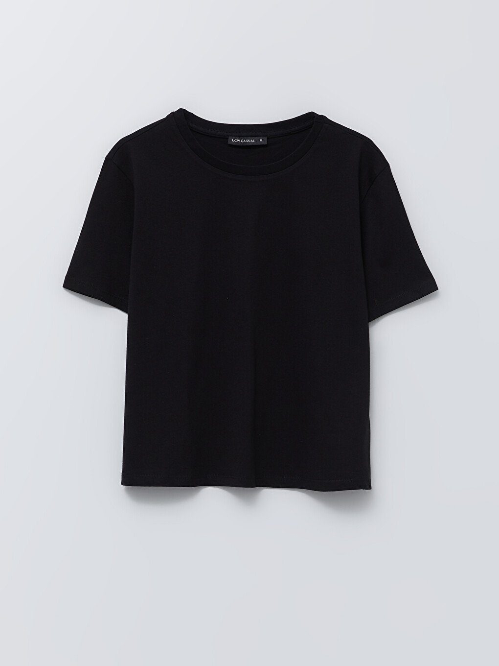 Crew Neck Straight Short Sleeve Cotton Women's T-shirt-4
