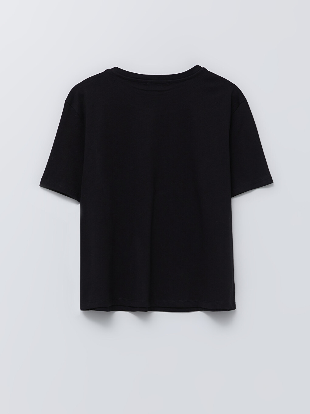 Crew Neck Straight Short Sleeve Cotton Women's T-shirt-5