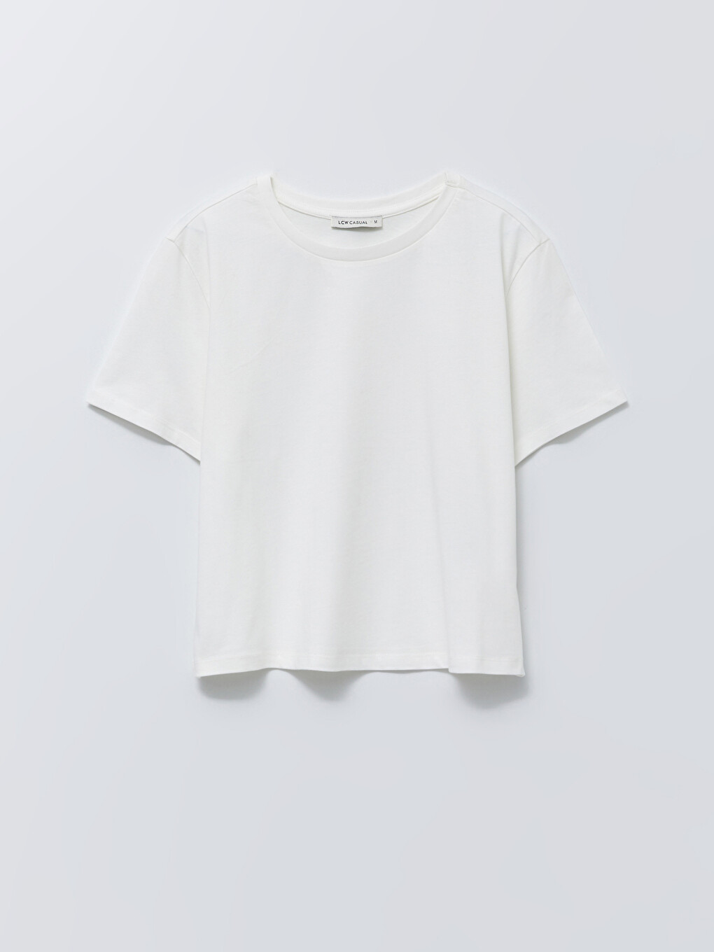 Crew Neck Straight Short Sleeve Cotton Women's T-shirt-5