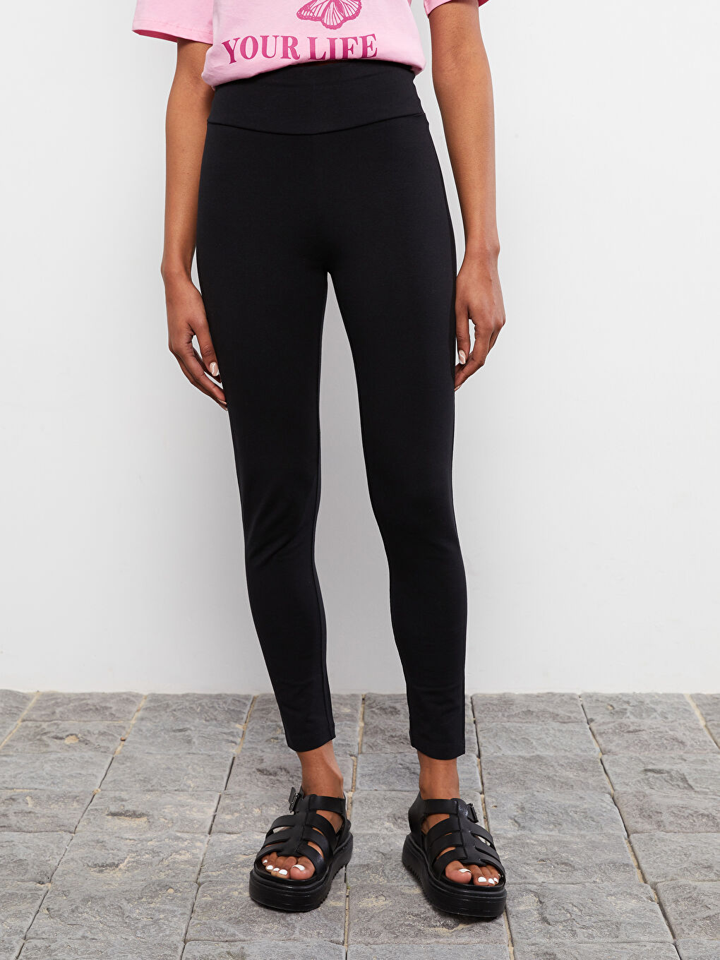 Collants en Coton Régulier à Taille Élastiquée pour Femmes-3