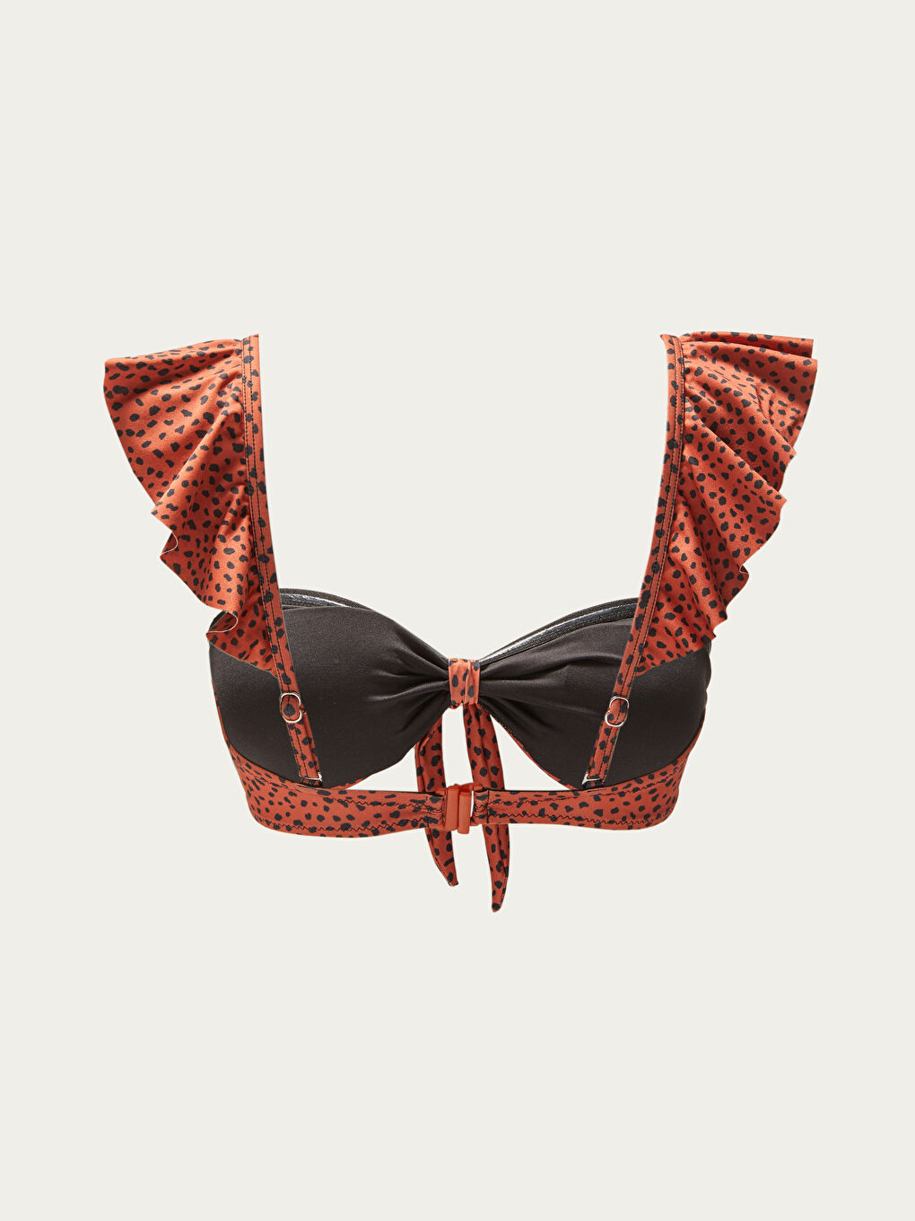 Turuncu Desenli Straplez Bikini Üst-1