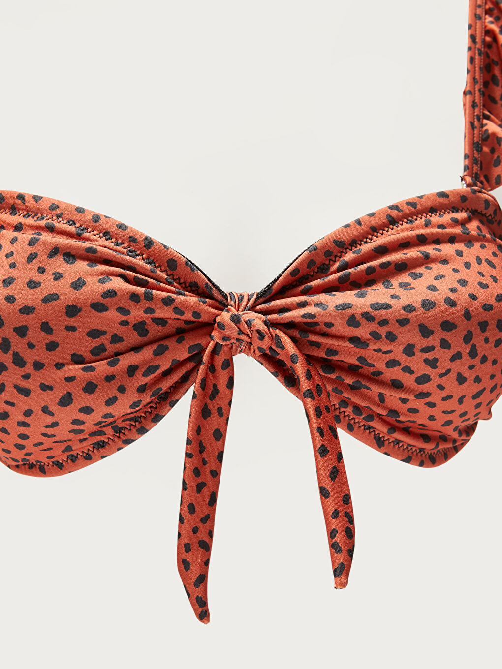 Turuncu Desenli Straplez Bikini Üst-2