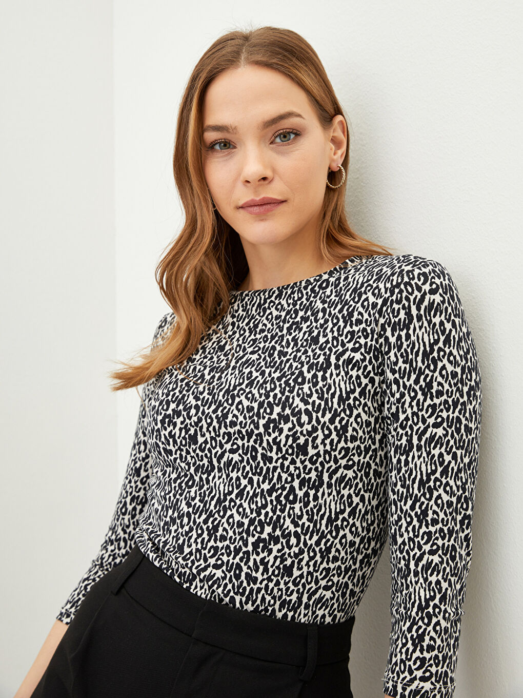 Crew Neck Patterned Women's Body