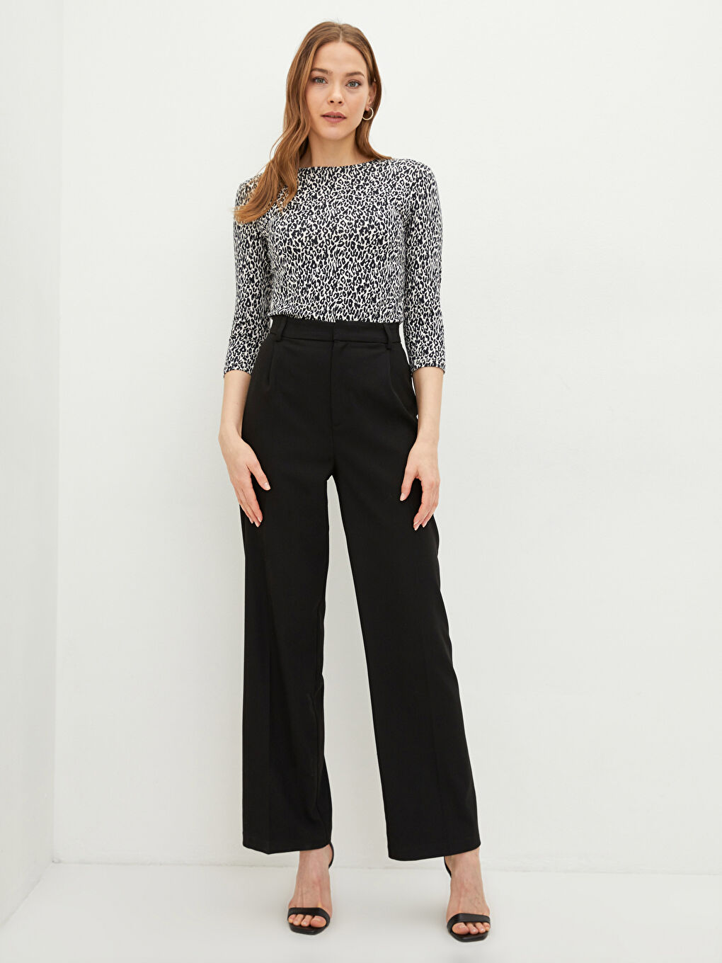 Crew Neck Patterned Women's Body-1