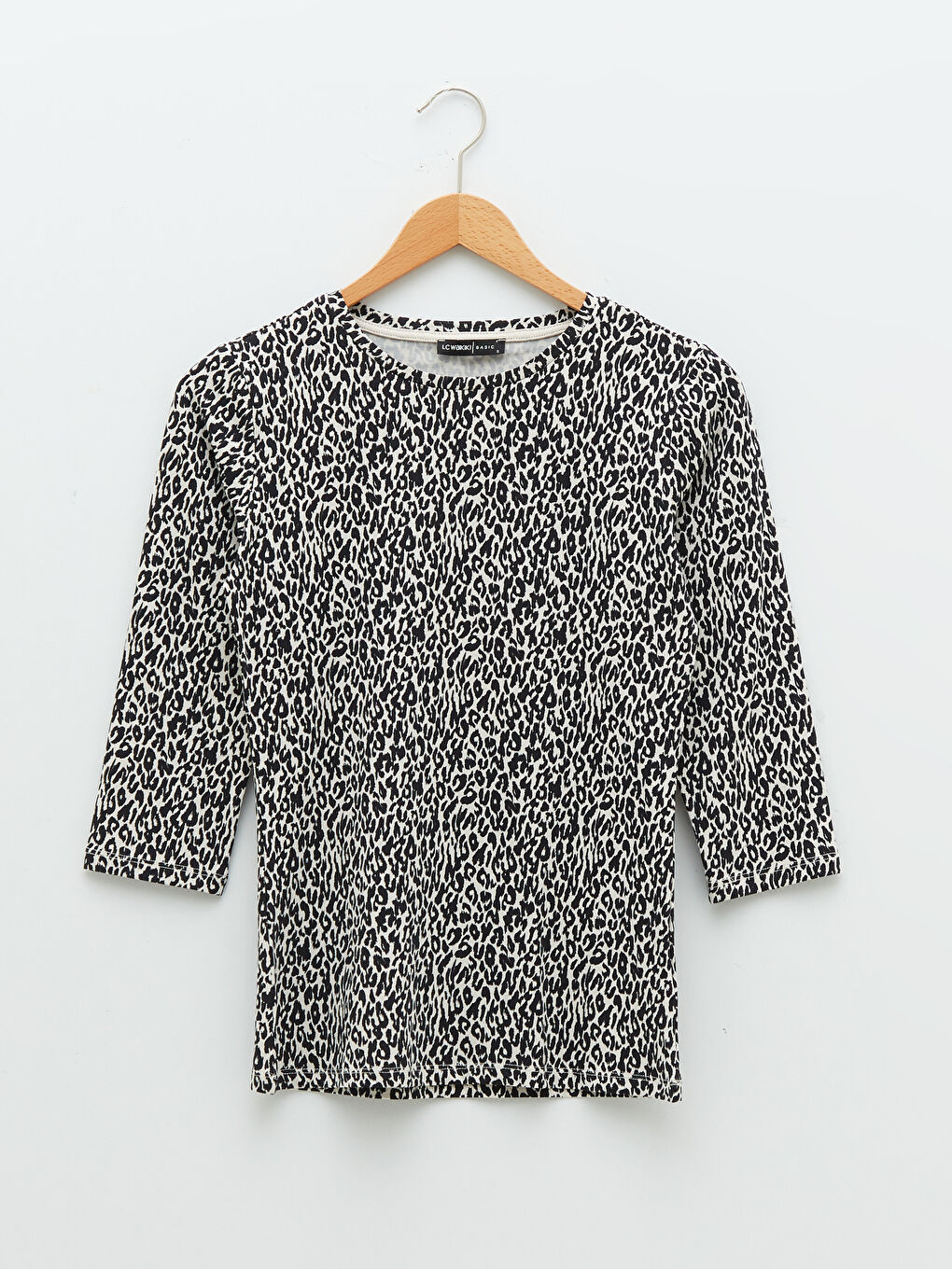 Crew Neck Patterned Women's Body-6