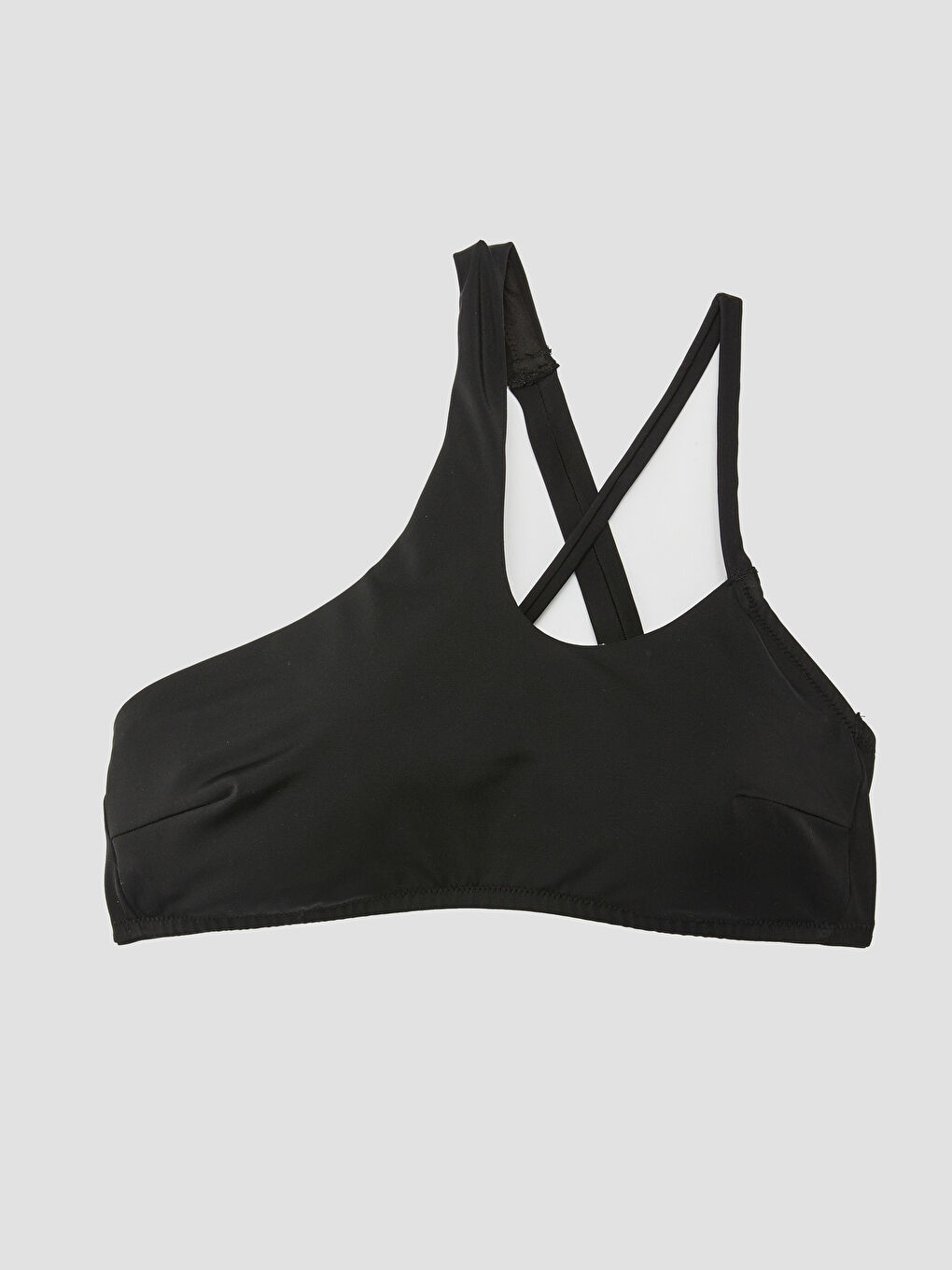 Siyah Düz Straplez Bikini Üstü