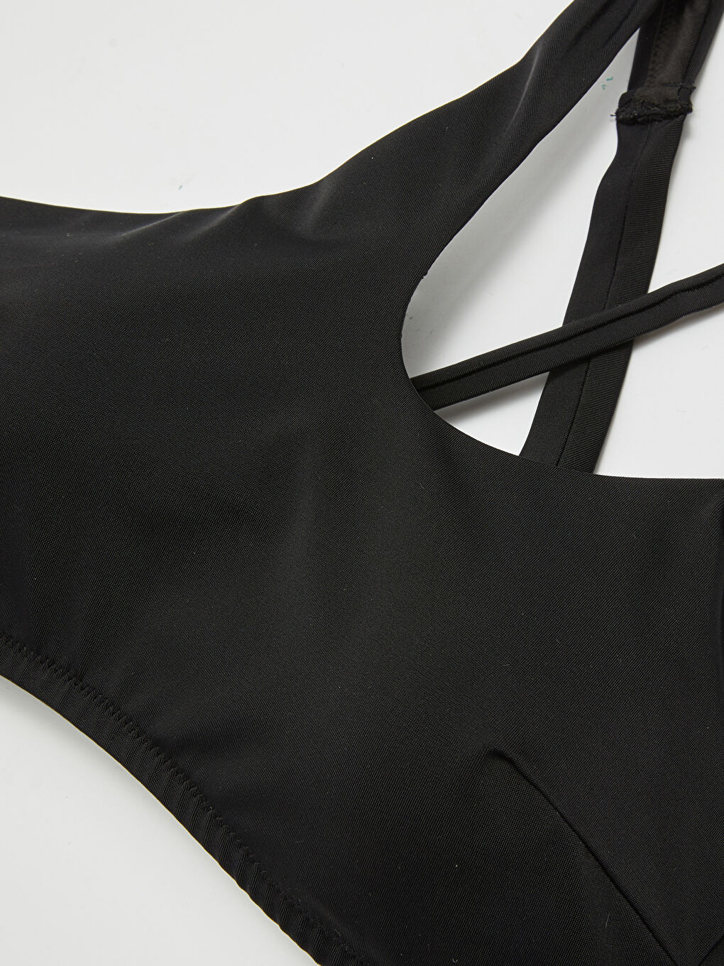 Siyah Düz Straplez Bikini Üstü-2