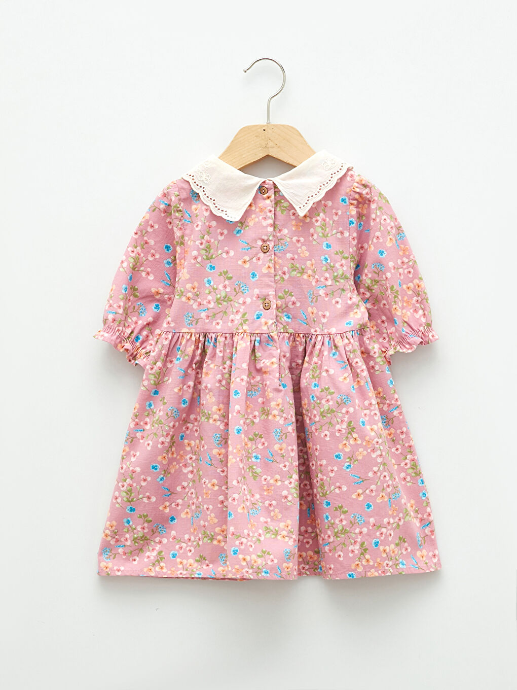 Robe Bébé Col Rond Manches Longues Imprimée Coton Fille Bébé-1