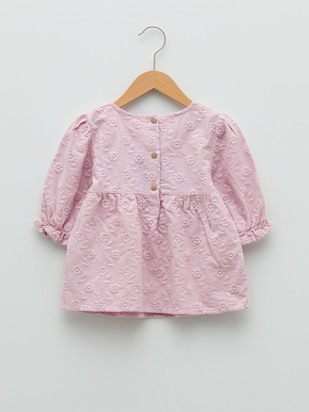 Crew Neck Short Sleeve Cotton Baby Girl Blouse-2