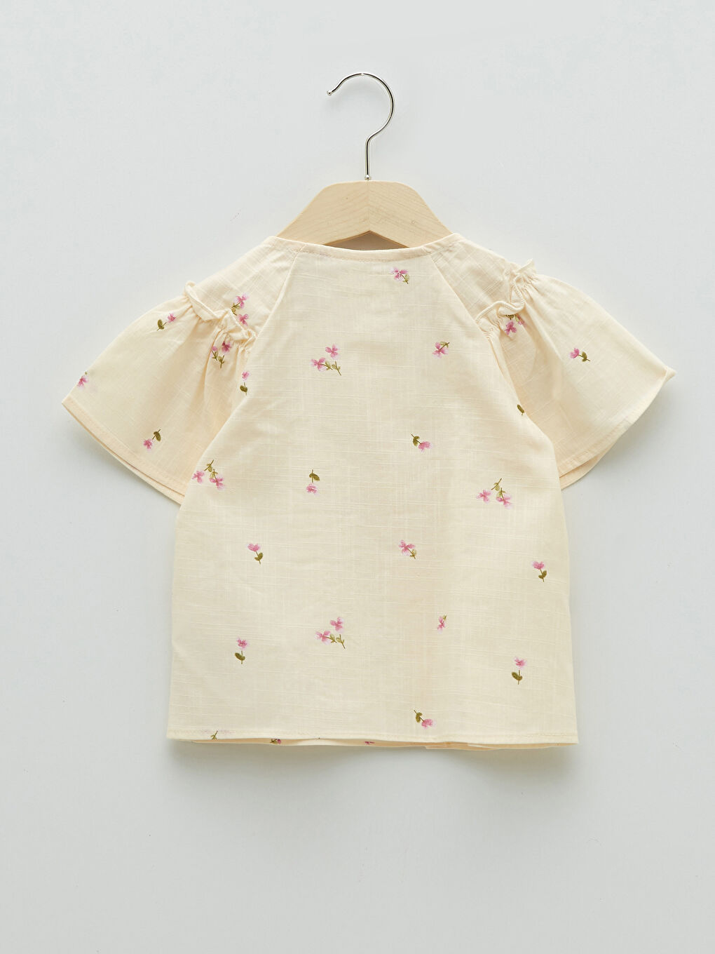Chemise Bébé Fille Imprimée en Coton à Col Rond et Manches Courtes-1