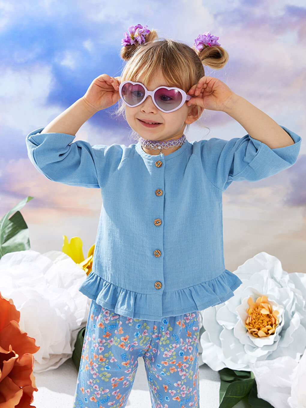 Crew Neck Long Sleeve Baby Girls' Cardigan and Pants 2 Pack Set-1