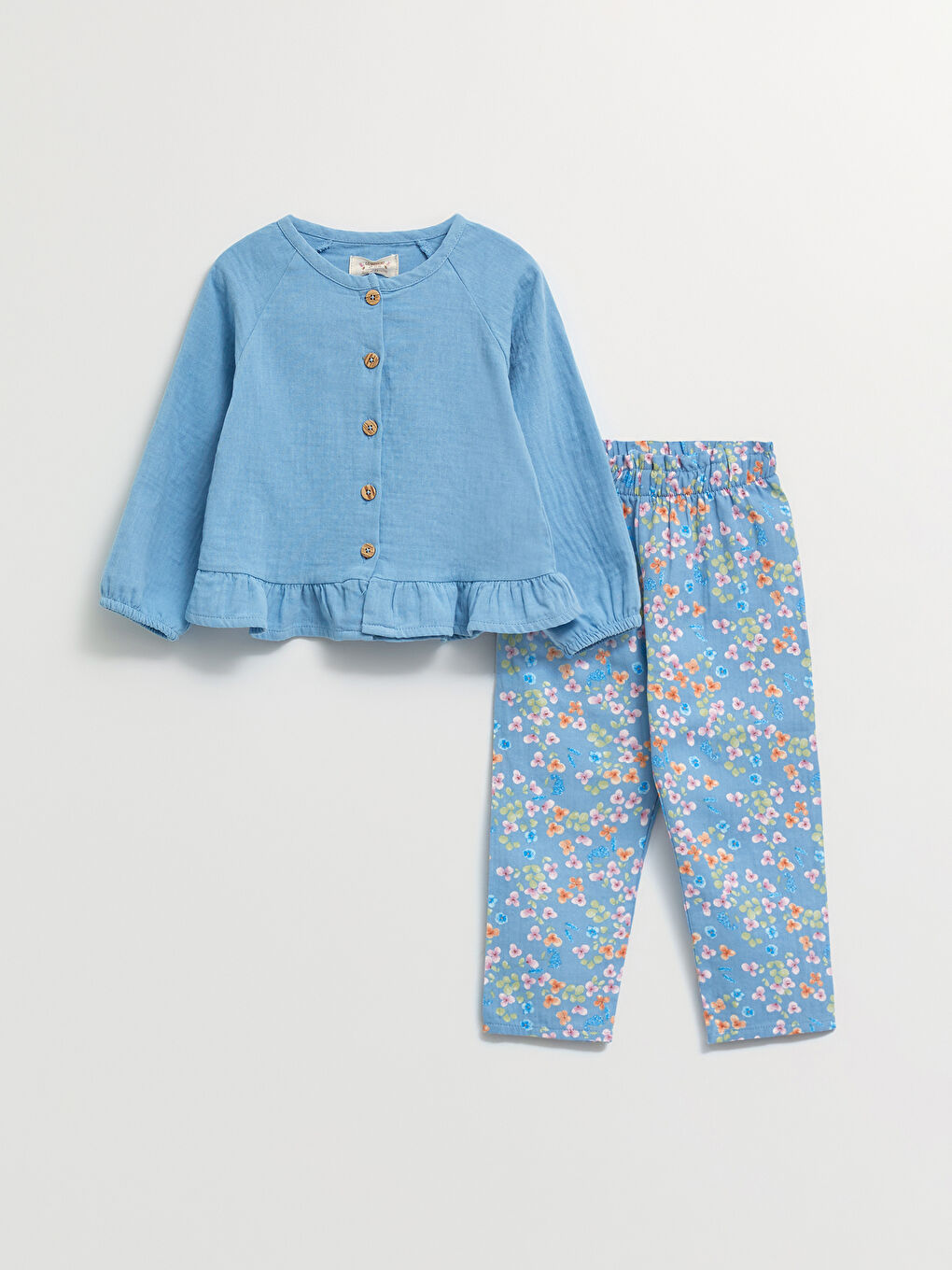 Crew Neck Long Sleeve Baby Girls' Cardigan and Pants 2 Pack Set-2