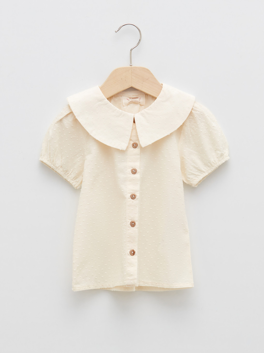Baby Girls' Peter Pan Collar Short Sleeve Shirt