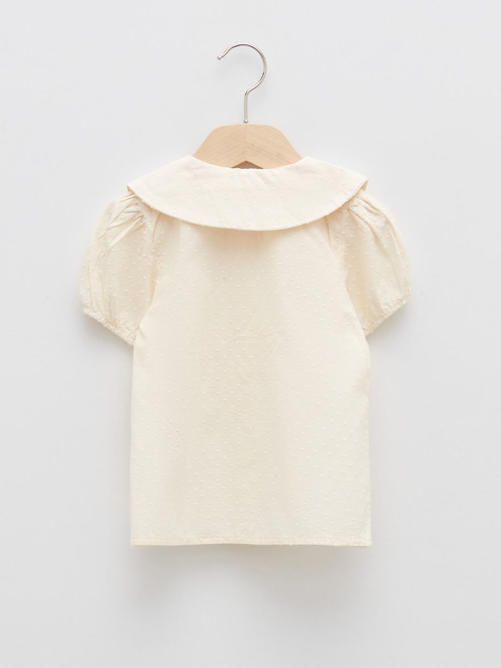 Baby Girls' Peter Pan Collar Short Sleeve Shirt-1