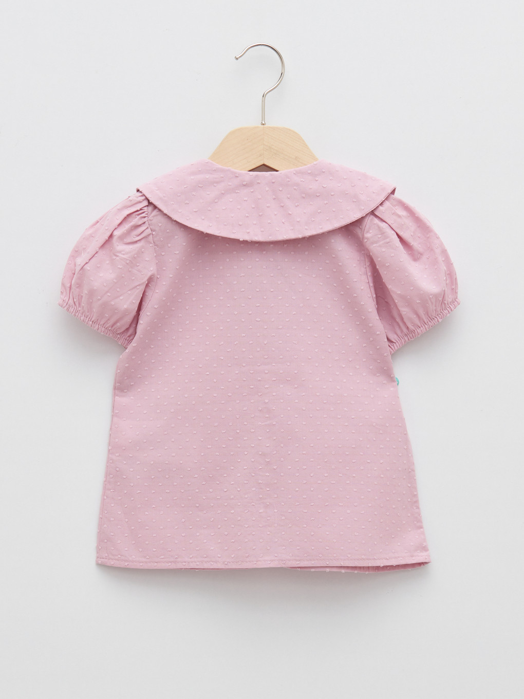 Baby Girls' Peter Pan Collar Short Sleeve Shirt-1
