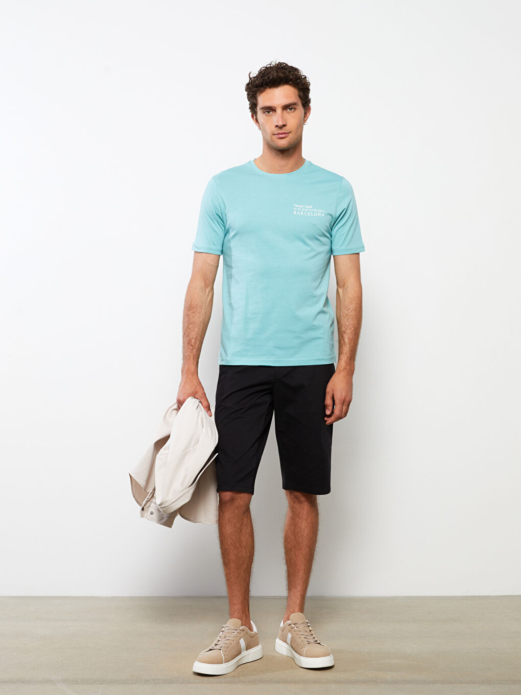 Comfort Fit Gabardine Men's Bermuda Shorts -S2AT15Z8-CVL