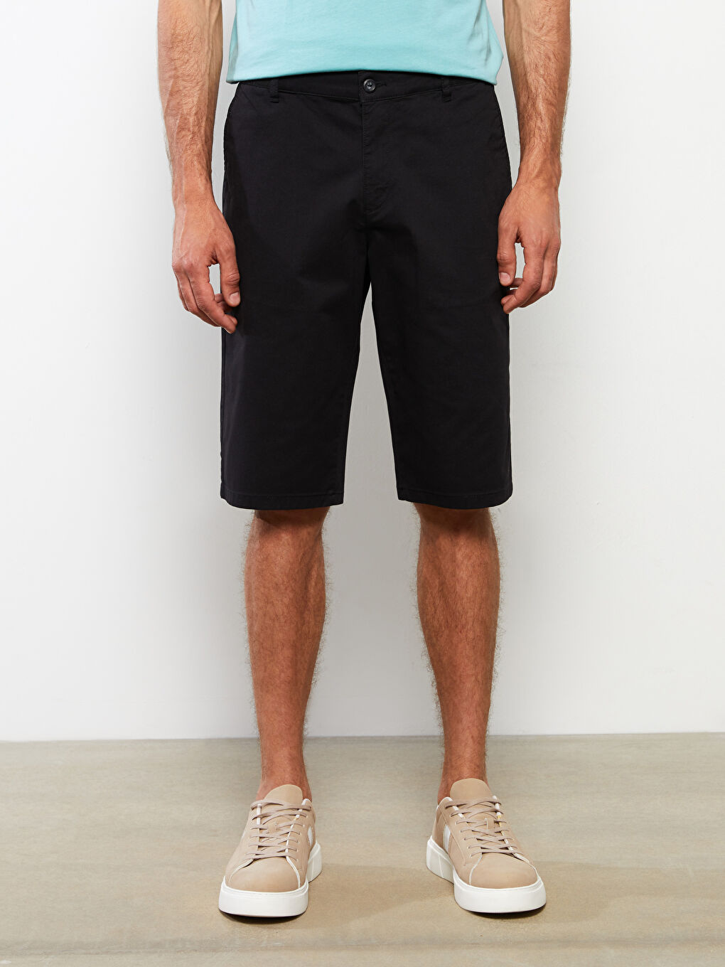Comfort Fit Gabardine Men's Bermuda Shorts -S2AT15Z8-CVL