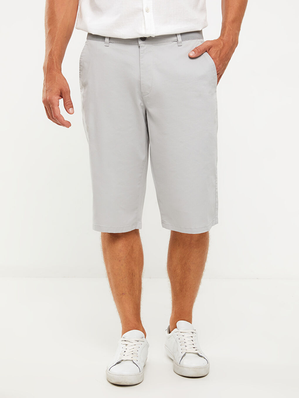 Comfort Fit Gabardine Men's Bermuda Shorts -S2AT15Z8-FKD