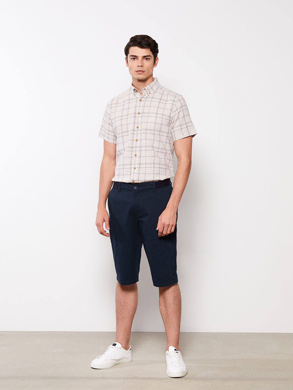 Comfort Fit Gabardine Men's Bermuda Shorts -S2AT15Z8-KN7
