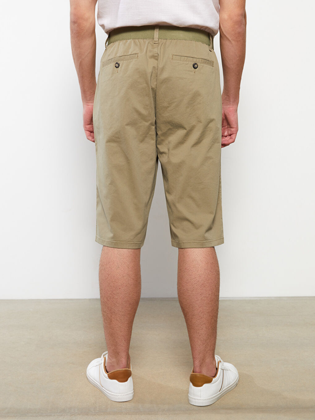 Relaxed Fit Gabardine Men's Bermuda Shorts -S2AT15Z8-S2P