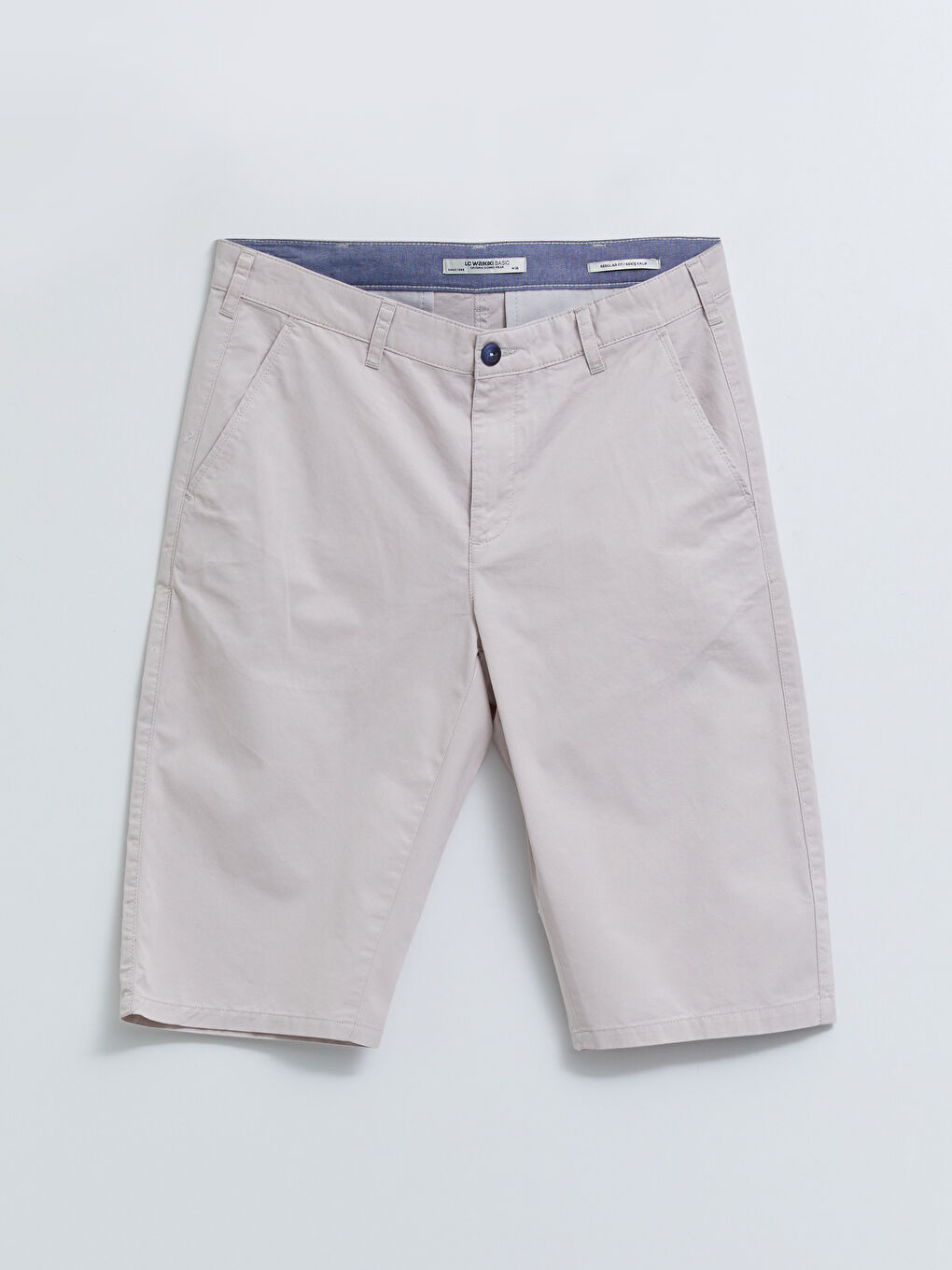 Gri Geniş Kalıp Bermuda Erkek Şort-4